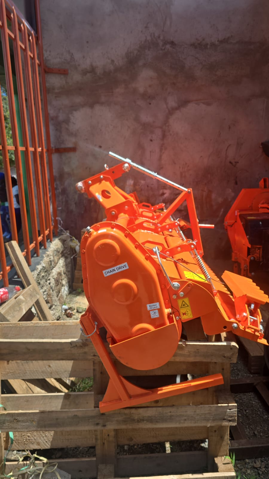 Orange Shaktiman chain drive rotavator